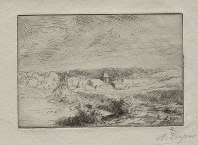 ブローニュ近くのウィミル村。 作： Alphonse Legros