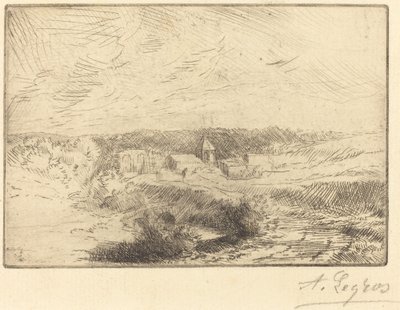 ブローニュの近くにあるヴィミルの村、ヴィレッジ・ド・ヴィミル、ブローニュ。 作： Alphonse Legros