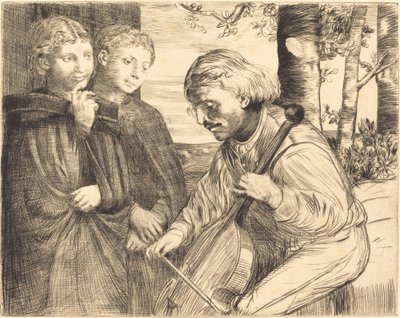 Viol Player ヴィオール奏者。 作： Alphonse Legros
