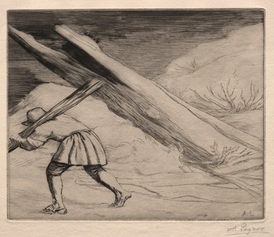 冬の最初のプレート。 作： Alphonse Legros