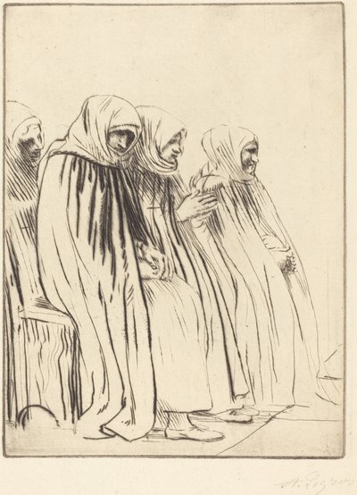 ブリュッセルの女性たち ブルージュの女性たち。 作： Alphonse Legros