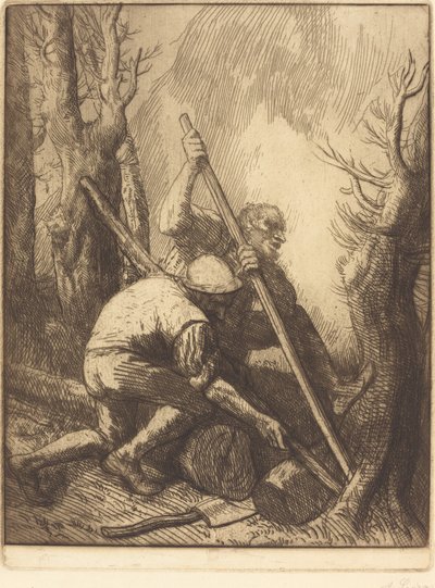 きこり、3 皿目レ ブシュロン。 作： Alphonse Legros