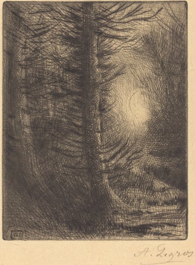 冬の森の太陽、一皿目 作： Alphonse Legros