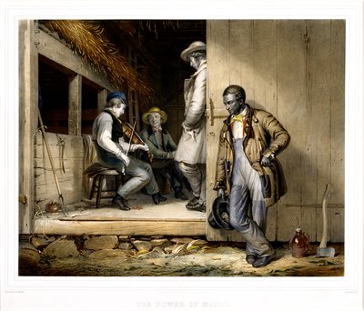 音楽の力、1848年（手描きのリトグラフ） 作： Alphonse Leon Noel