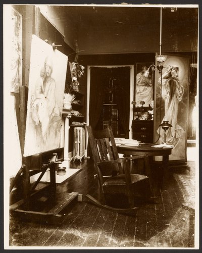 [アルフォンス＝マリー・ミュシャのスタジオ、ニューヨーク]。 作： Alphonse Maria Mucha
