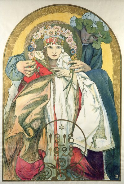 チェコスロバキア共和国独立10周年記念日 作： Alphonse Marie Mucha