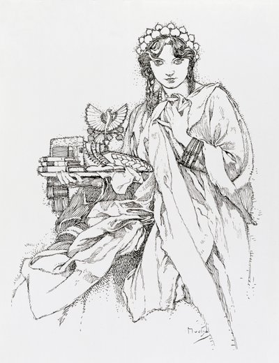 イアン・アモス・コメンスキー・ロッジの広告ポスター 作： Alphonse Mucha
