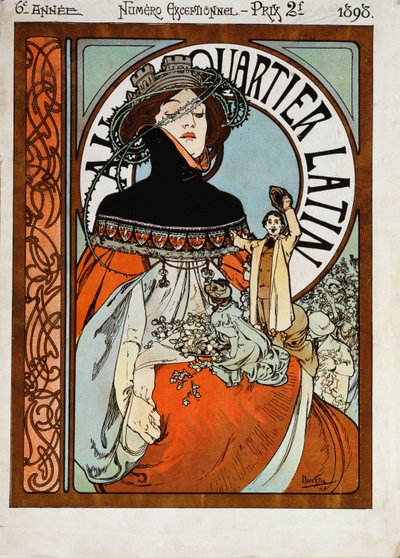 ラテン地区、1898年 作： Alphonse Mucha