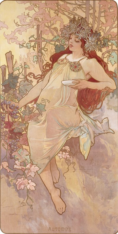 秋;秋、1896年頃 作： Alphonse Mucha
