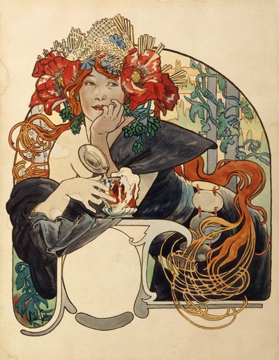 ムーズのビール、 作： Alphonse Mucha