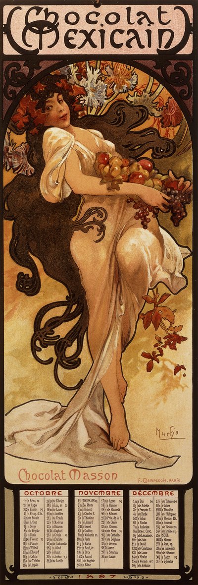 マッソンチョコレート、1897年 作： Alphonse Mucha