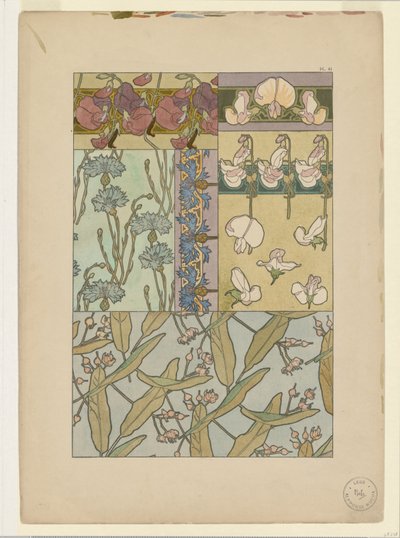 ドキュメントの装飾：Sweet Peas 作： Alphonse Mucha