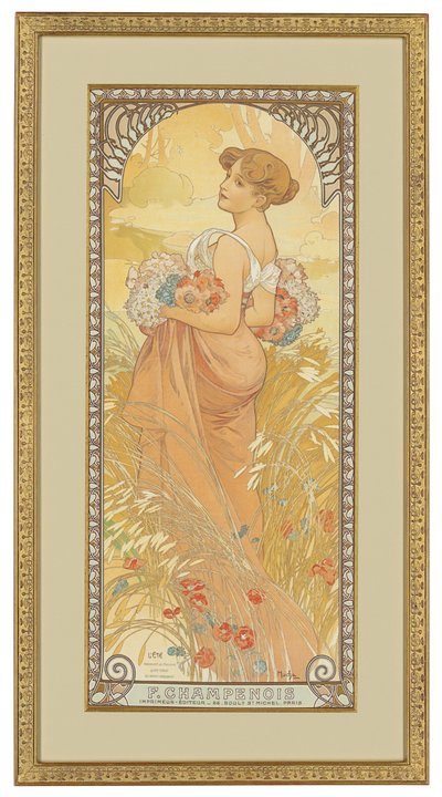 フォーシーズン：夏、1900 作： Alphonse Mucha