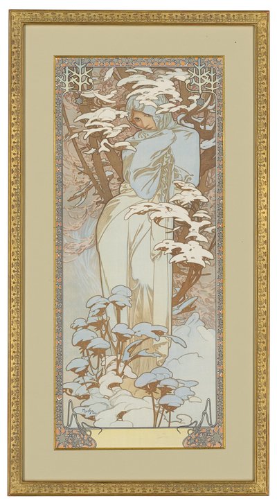 四季：冬、1900 作： Alphonse Mucha