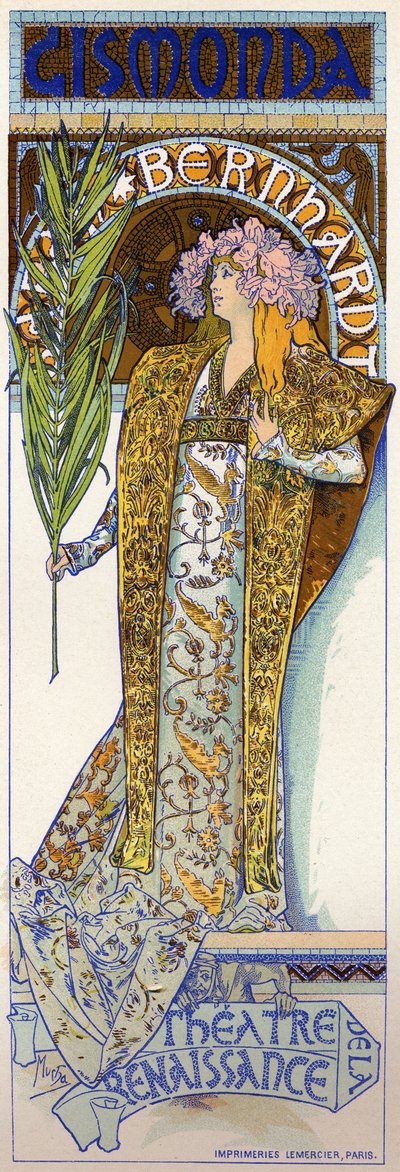 Gismonda com Sarah Bernhardt em Paris 作： Alphonse Marie Mucha