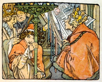 フランスの作家アナトール・フランスの作品「クリオ」からアルフォンス・ミュシャが描いたイラスト。1900.ミュシャ（1860年 1939年）。チェコのアール・ヌーヴォーの画家である 作： Alphonse Mucha