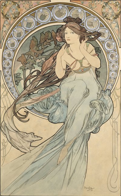 音楽、1898 作： Alphonse Mucha