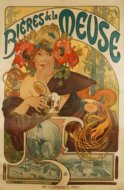 ムーズビール;ラムーズのビール、1897年 作： Alphonse Mucha