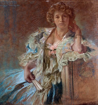 ベルト・ラランデの肖像。アルフォンス・ミュシャ（1860-1939）による絵画 作： Alphonse Mucha