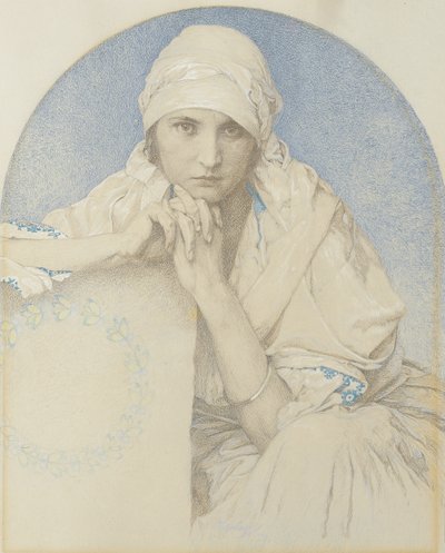 ヤロスラヴァの肖像 作： Alphonse Mucha