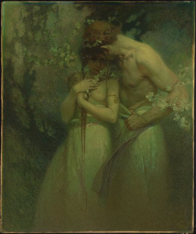 春の夜、1910年頃 作： Alphonse Mucha