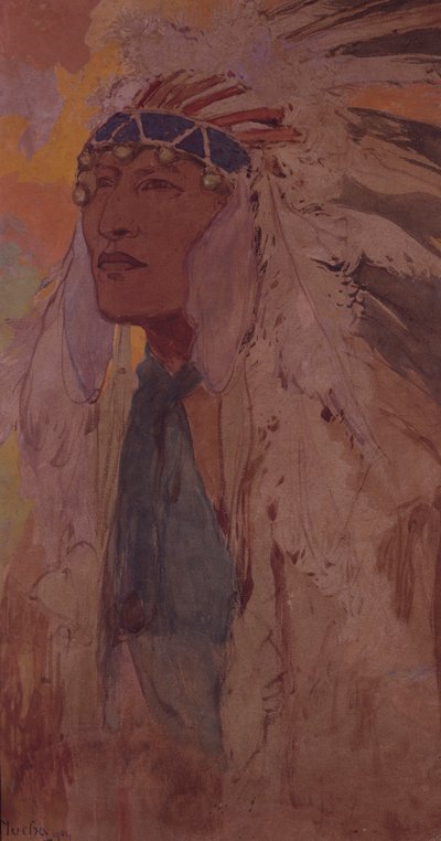 インディアン、1904 作： Alphonse Mucha