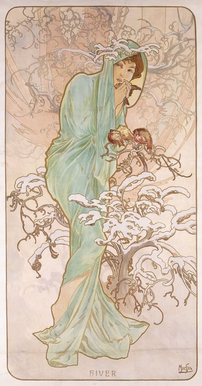 冬;冬、1896年頃 作： Alphonse Mucha