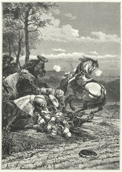 ザルツバッハの戦いにおけるテュレンヌ元帥の死 作： Alphonse Marie de (after) Neuville