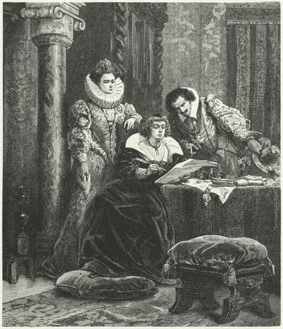 コンチーノ・コンチーニとレオノーラ・ドーリと相談するマリア・デ・メディチ（彫刻 作： Alphonse Marie de (after) Neuville