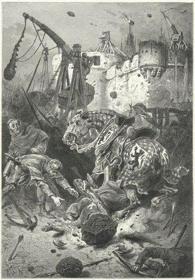 トゥールーズ攻防戦でのシモン・ド・モンフォールの死 作： Alphonse Marie de (after) Neuville