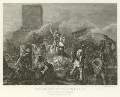 ノルマン人、885年に包囲されたパリ 作： Alphonse Marie de Neuville