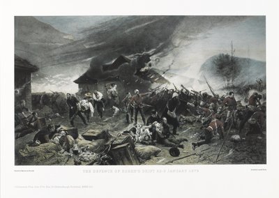 1879年1月22日、ロークの防衛のドリフト 作： Alphonse Marie de Neuville