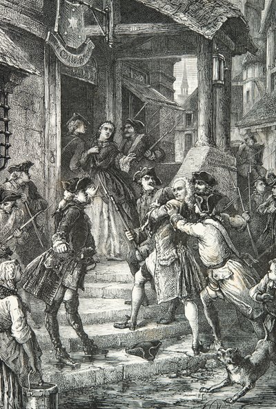 ヴォルテールがフランクフルトで逮捕される 作： Alphonse Marie de Neuville