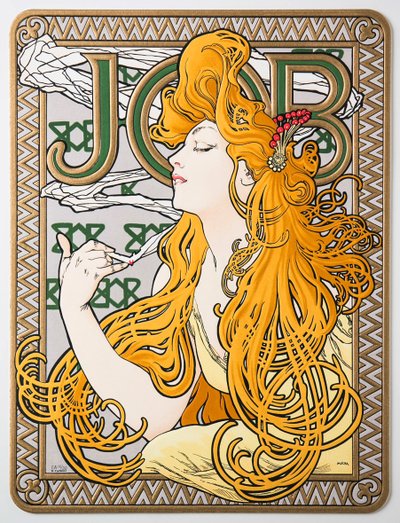 ティッシュペーパージョブの広告ポスター、1897年。 作： Alphonse Mucha