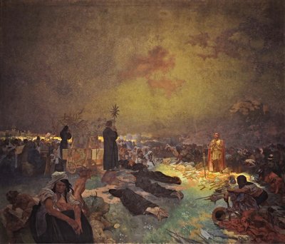 ヴィトコフヒルの戦いの後サイクルザスラブエピック 作： Alphonse Mucha