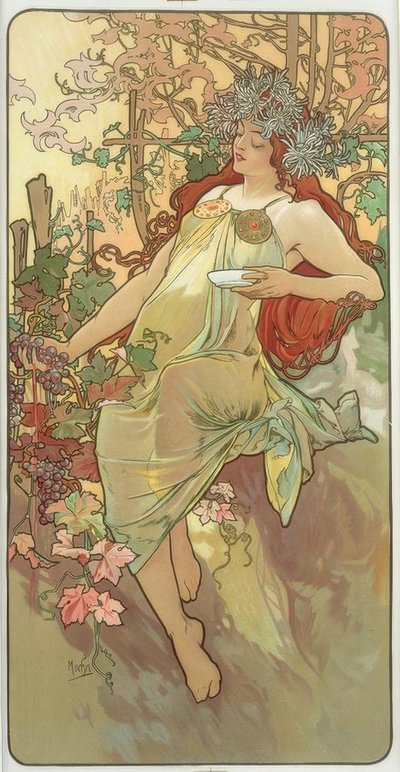 秋 作： Alphonse Mucha