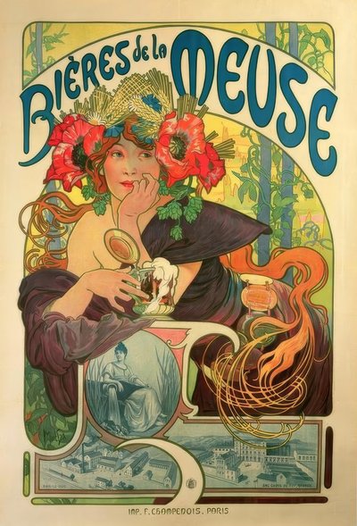 ムーズのビール 作： Alphonse Mucha