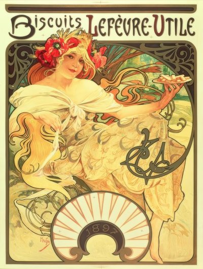 Lefèvre-Utileクッキー 作： Alphonse Mucha