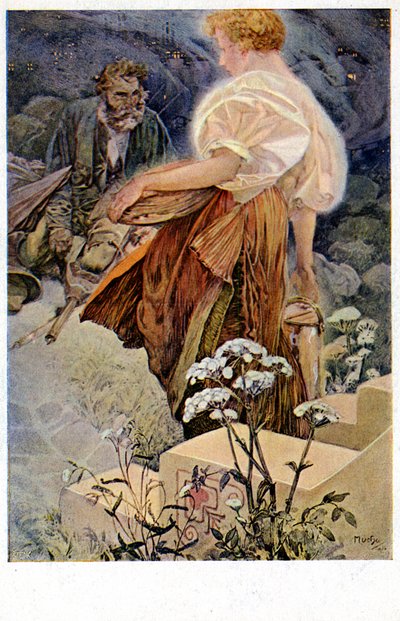 「彼らは慈悲を得るために慈悲深い人は祝福されています」、1906 作： Alphonse Mucha