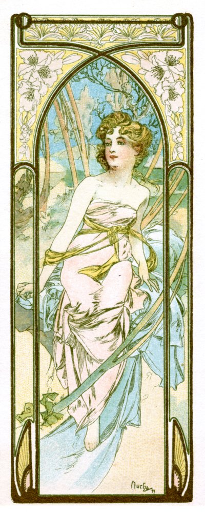「日の輝き」、1899 作： Alphonse Mucha