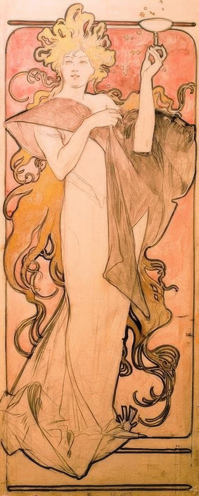 シャンパーニュルイナール 作： Alphonse Mucha