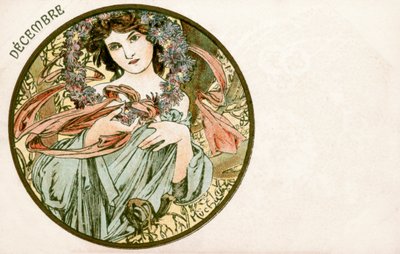 「12 月」、1900 年 作： Alphonse Mucha