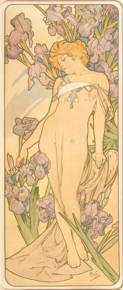アイリス 作： Alphonse Mucha
