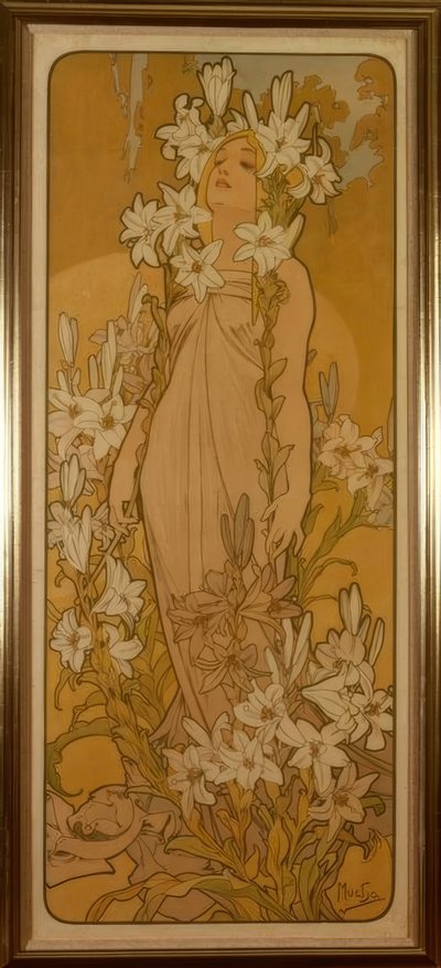 ゆり 作： Alphonse Mucha