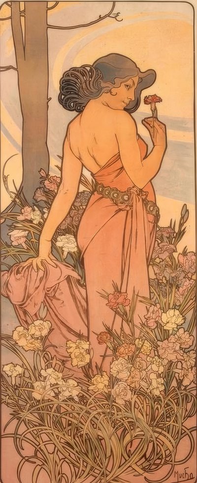 カーネーション 作： Alphonse Mucha