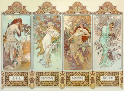 春夏秋冬 作： Alphonse Mucha
