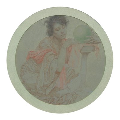 クリスタルボールの占い師。 作： Alphonse Mucha