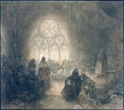 ポデブラドのジョージと教皇の公使F.デ・ヴァレ、1462年 作： Alphonse Mucha