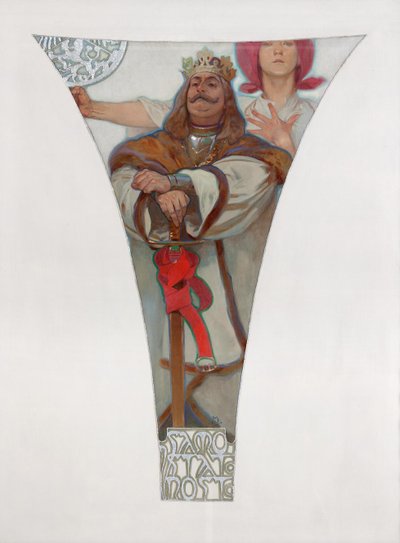 ポジェブラディのジョージ、1911年 作： Alphonse Mucha