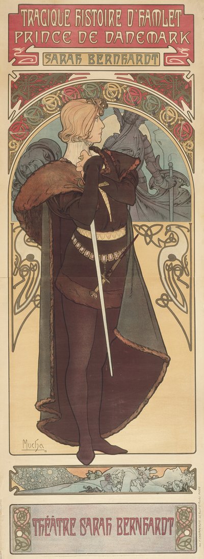 ハムレット、1899 作： Alphonse Mucha